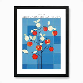 Mercado De La Fruta Apples Illustration 3 Poster Art Print