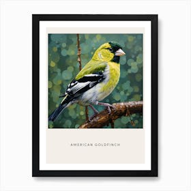 Ohara Koson Inspired Bird Painting American Goldfinch 3 Poster Art Print