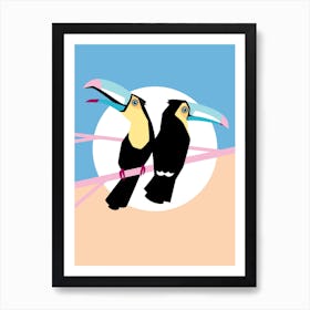 Pastel Toucans Art Print