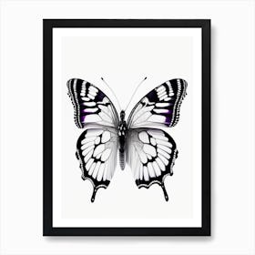 Monochrome Butterfly Decoupage 2 Art Print
