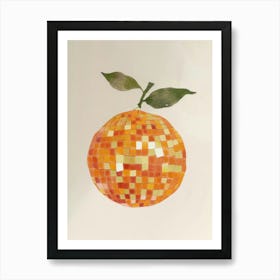 Disco Ball Orange Disco Poster Trendy Aesthetic Food Kitchen Art Print