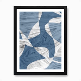 Abstract Blue Marble Art Print