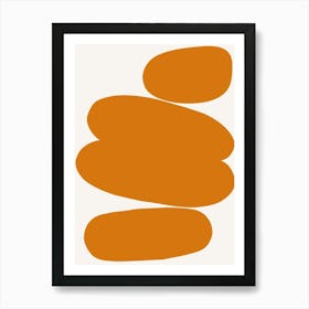 Abstract Bauhaus Shapes Orange Art Print