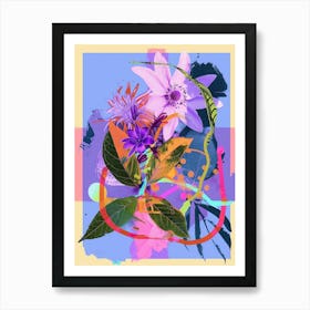 Edelweiss 1 Neon Flower Collage Art Print