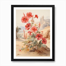 Chinese Hibiscus Flower Victorian Style 2 Art Print