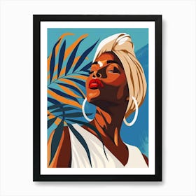 African Woman In Turban 18 Art Print