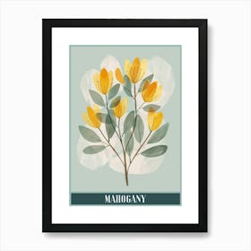 Mahogany Tree Flat Illustration 4 Poster Art Print
