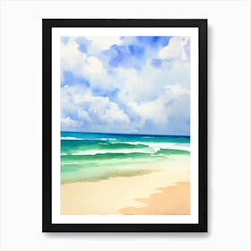 Flamenco Beach, Puerto Rico Watercolour Art Print