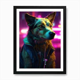 Cyberpunk Dog 10 Art Print