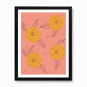 Sketchy Floral Pattern Art Print