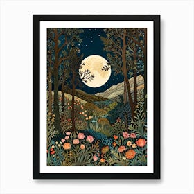 William Morris Moonlight In The Forest 27 Art Print