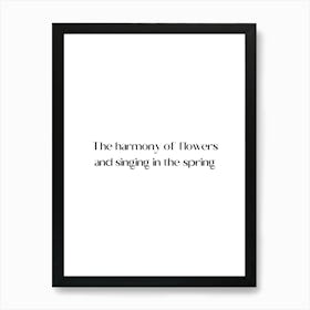 Harmony Of Flowers And Singing In The Spring Art Print