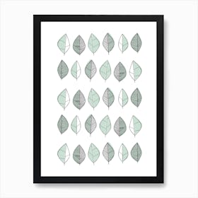 Leaves Mint Art Print