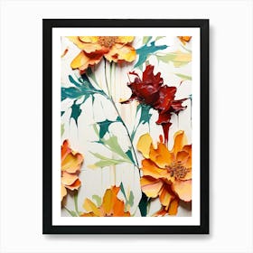 Flowers On A Wall 1 Art Print