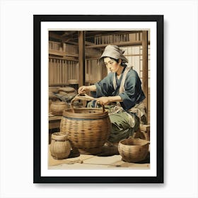 Basketry Work By The Craftsman Ichida Shshichir Of Nan 1 Art Print