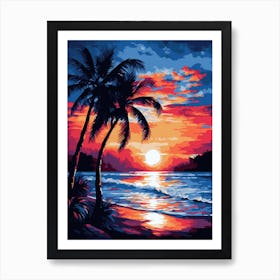 Sunset At The Beach 14 Art Print