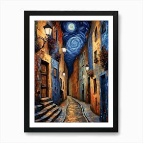 Starry Night Street Art Print