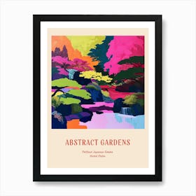 Colourful Gardens Portland Japanese Garden Usa 2 Red Poster Art Print