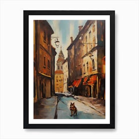 Painting Of Vienna With A Cat In The Style Of Surrealism, Dali Style 2 Art Print