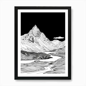 Beinn An Dothaidh Line Drawing 2 Art Print