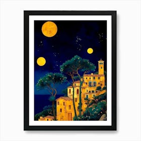 Night At The Villa Art Print