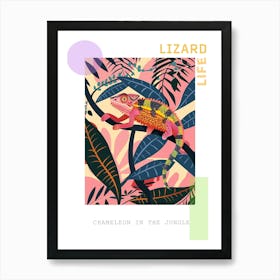 Chameleon In The Jungle Modern Abstract Illustration 4 Poster Poster