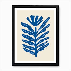 Abstract Plant Blue Art Print