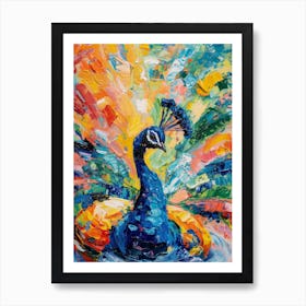 Brushwork Peacock Feathers Art Print