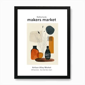 Netherlands Artisan Alley Market Art Print