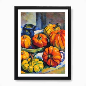 Delicata Squash 3 Cezanne Style vegetable Art Print