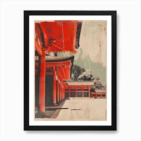 Nikko Toshogu Shrine Japan Mid Century Modern Style Art Print