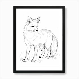 B&W Arctic Fox Art Print