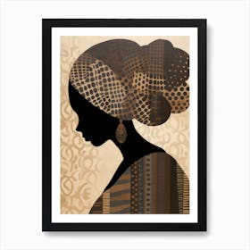 Silhouette Of African Woman 7 Art Print