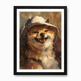 Oil Painting Smiling Shiba Inu 18 Art Print