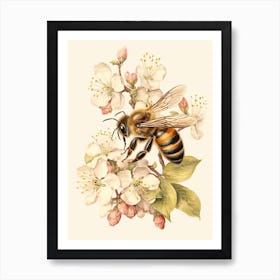 Storybook Animal Watercolour Honey Bee 3 Art Print