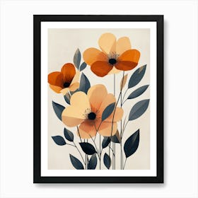 Orange Flowers Art Print