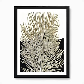 Acropora Pulchra Iii Linocut Art Print