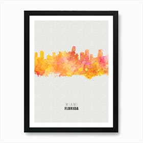 Miami Florida City watercolor Art Print