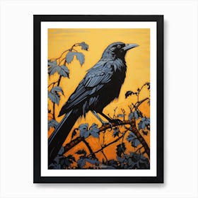 Crow And Branches Art Print