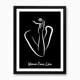 Women Face Line 2 Art Print