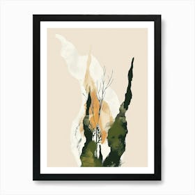 Moss Plant Minimalist Illustration 3 Art Print