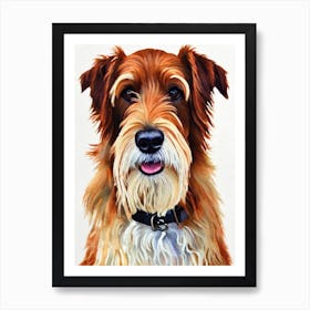 Irish Terrier 2 Watercolour Dog Art Print