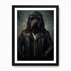 Gangster Dog Black Russian Terrier Art Print