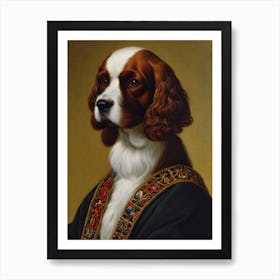 English Cocker Spaniel Renaissance Portrait Oil Painting Art Print