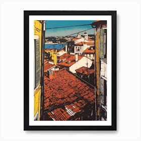 Window View Of Lisbon Portugal In The Style Of Pop Art 3 Art Print