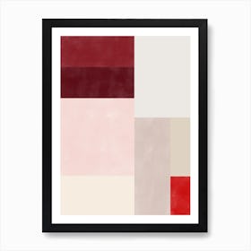 Pink and Red Geometrical Painting Art Print