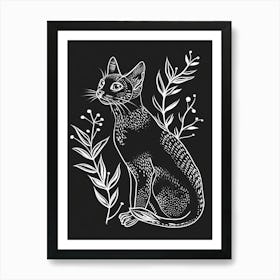 Abyssinian Cat Minimalist Illustration 2 Art Print