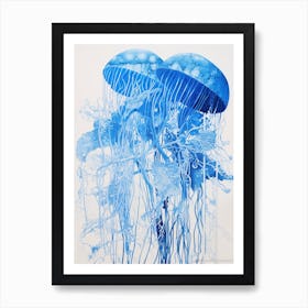 Portuguese Man Of War Jellyfish Watercolour 2 Art Print