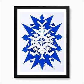Individual, Snowflakes, Blue & White Illustration Art Print