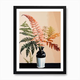 Bouquet Of Autumn Fern Flowers, Autumn Florals Painting 0 Art Print